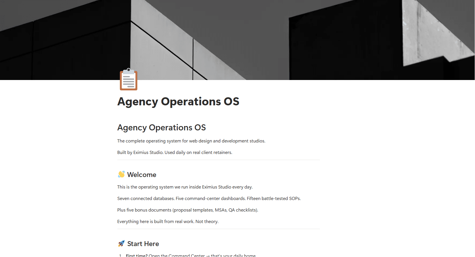 Agency Operations OS, main hub